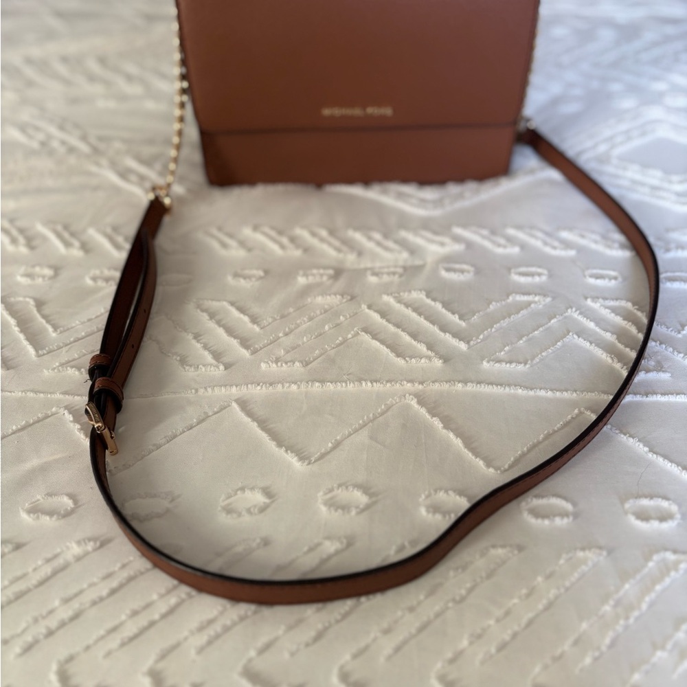 Michael Kors Brown Leather Crossbody Bag with Adjustable Strap